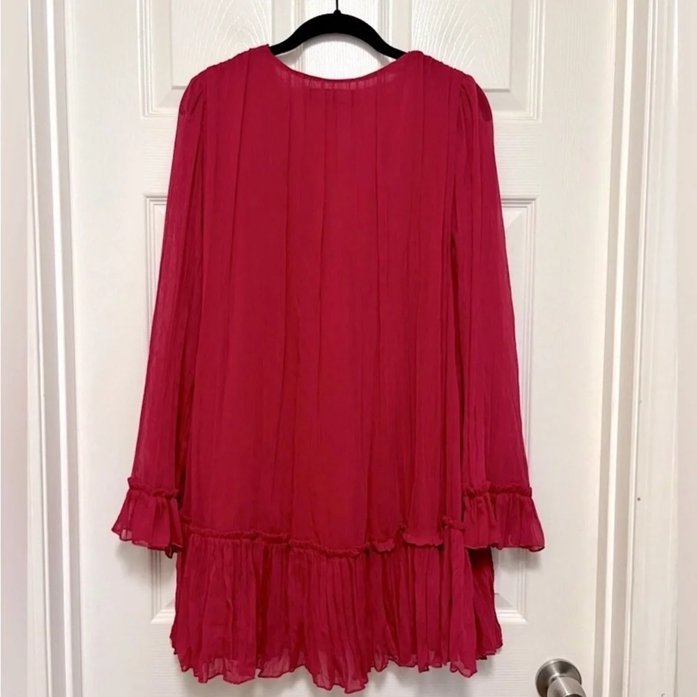 Chic Red Ruffled Dress - Picture 6 of 8